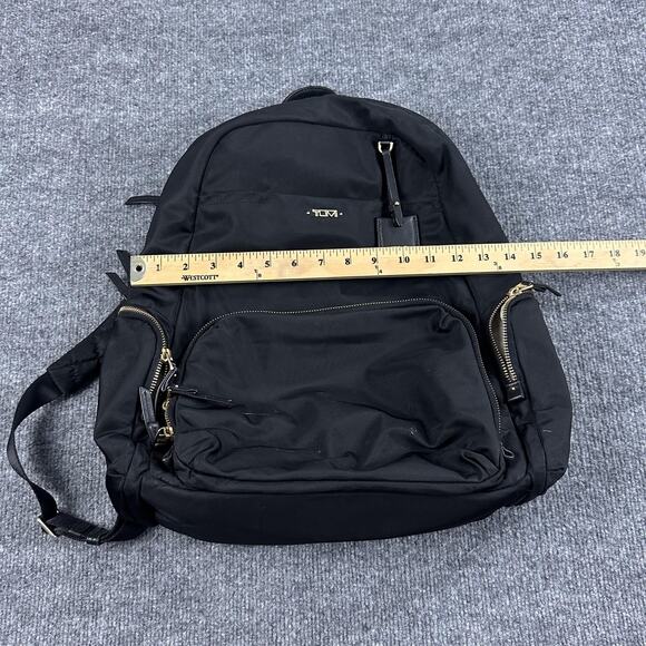 Tumi Calais Black Nylon Voyageur Tech Laptop Backpack Casual Travel Collage - Picture 14 of 16